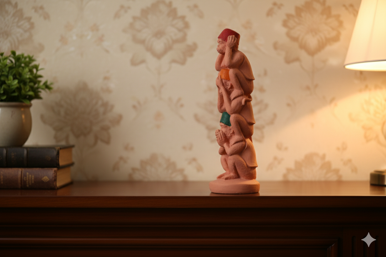 Three Wise Monkeys Stack Statue