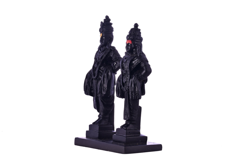 Handcrafted Vitthal & Rukmini Idol Pair – Hindu God Murti for Home Temple & Decor