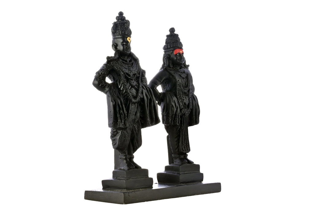 Handcrafted Vitthal & Rukmini Idol Pair – Hindu God Murti for Home Temple & Decor