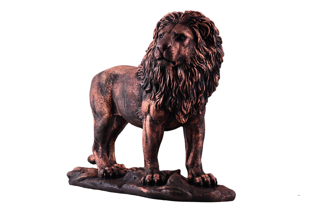 Antique Bronze Lion Figurine – Handcrafted Animal Showpiece for Home & Office Decor