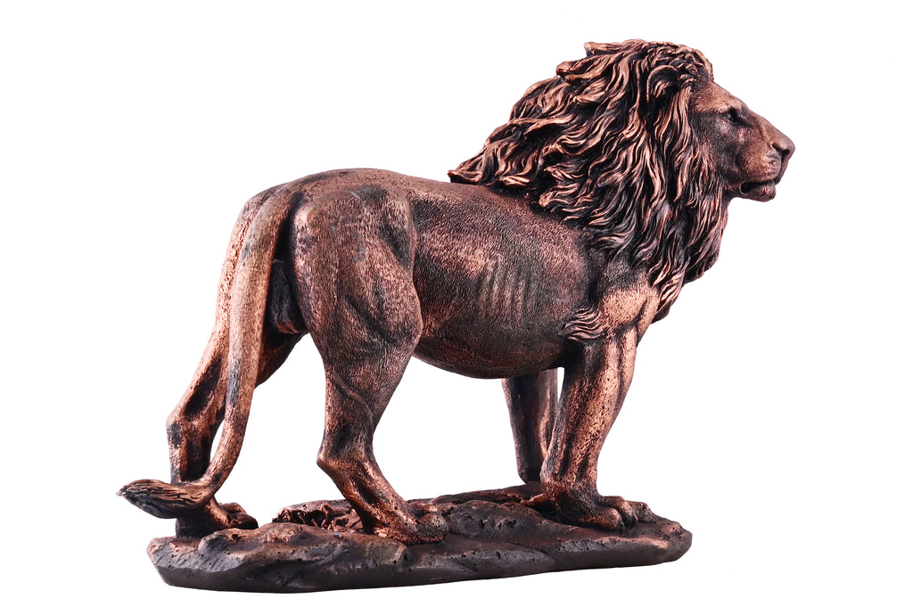 Antique Bronze Lion Figurine – Handcrafted Animal Showpiece for Home & Office Decor