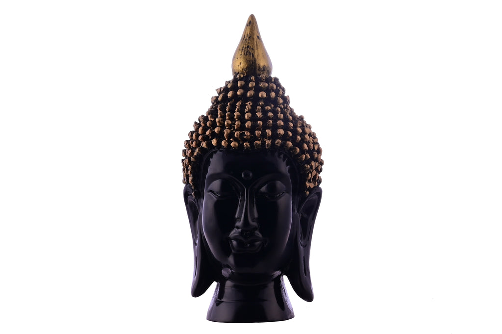 Black & Gold Buddha Head Sculpture