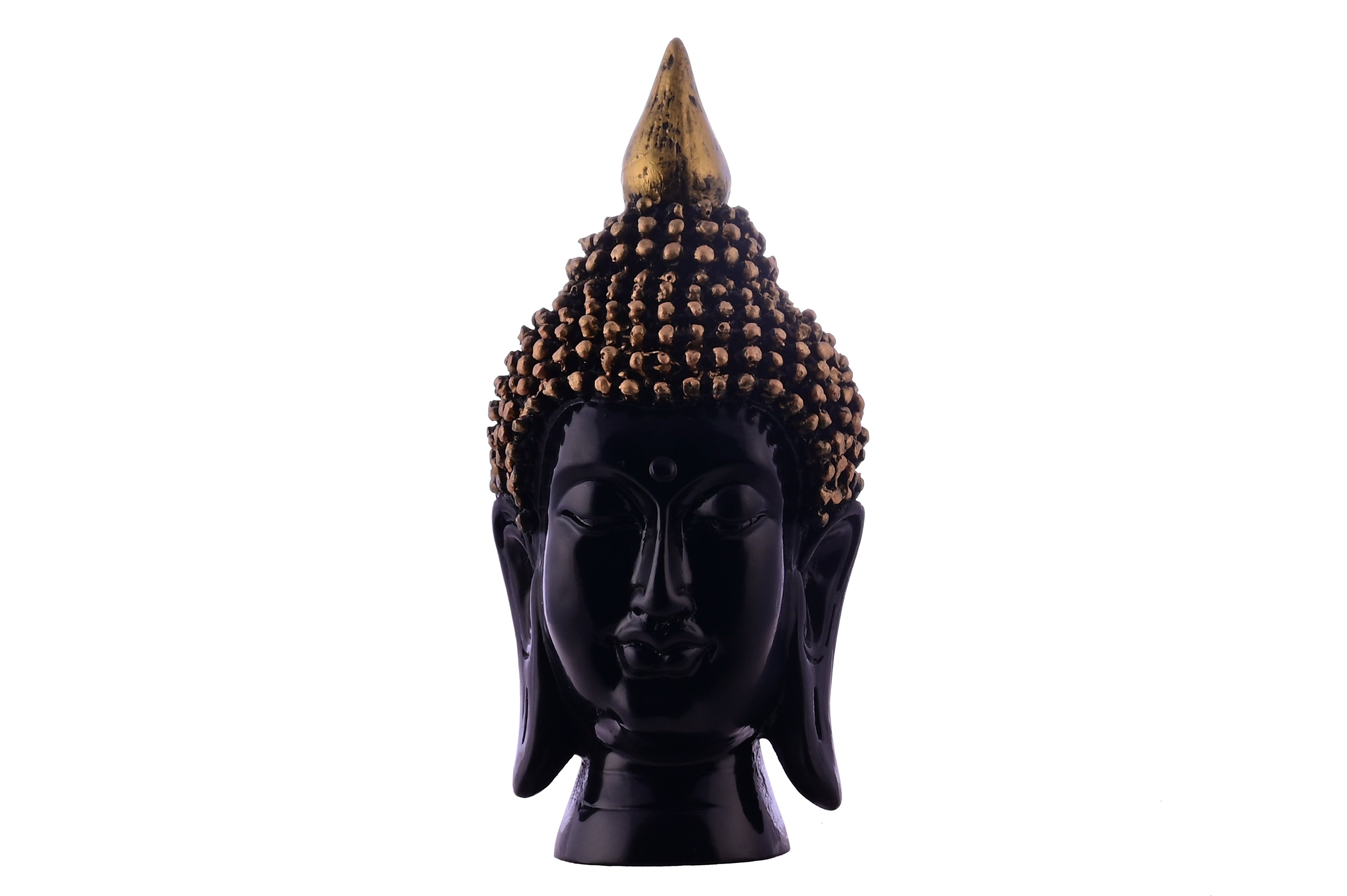 Black & Gold Buddha Head Sculpture