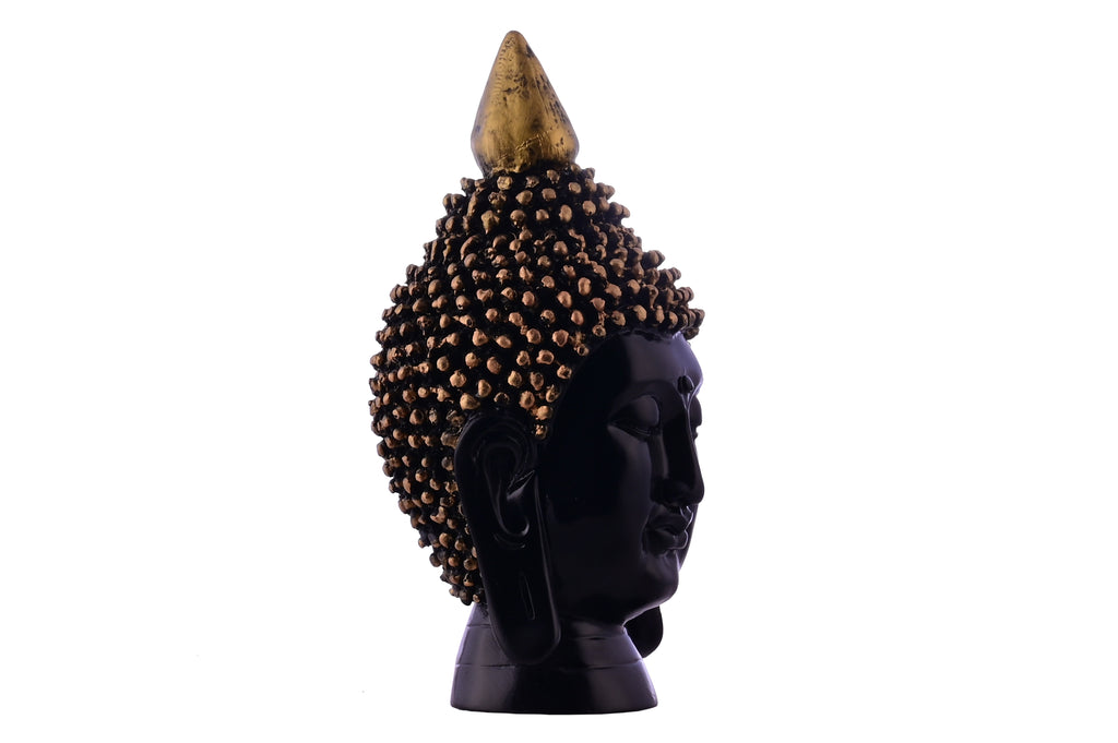 Black & Gold Buddha Head Sculpture