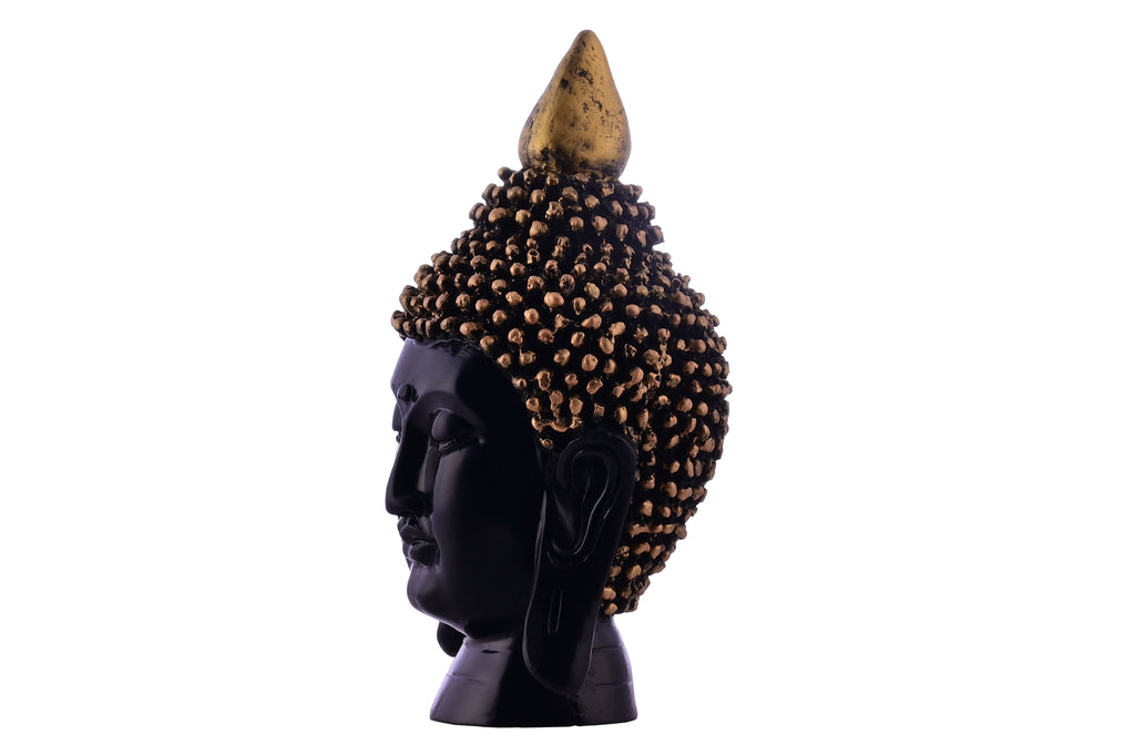 Black & Gold Buddha Head Sculpture