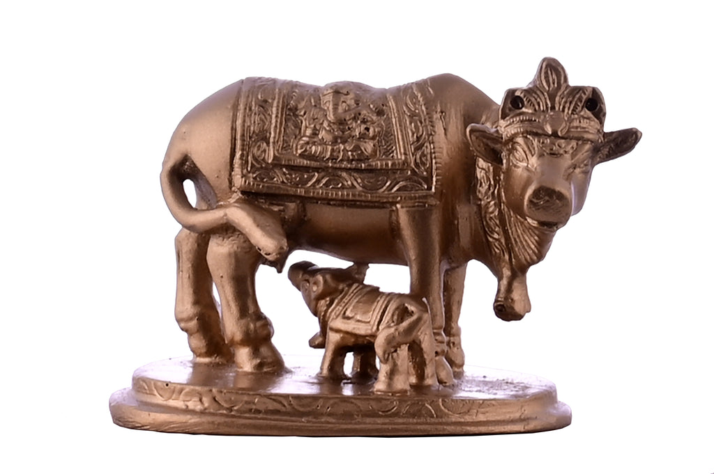 Holy Kamdhenu Cow and Calf Idol - Vastu for Prosperity and Abundance