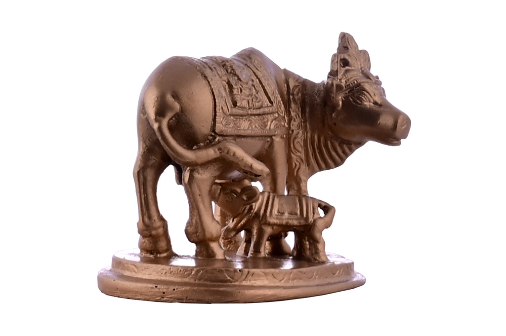 Holy Kamdhenu Cow and Calf Idol - Vastu for Prosperity and Abundance