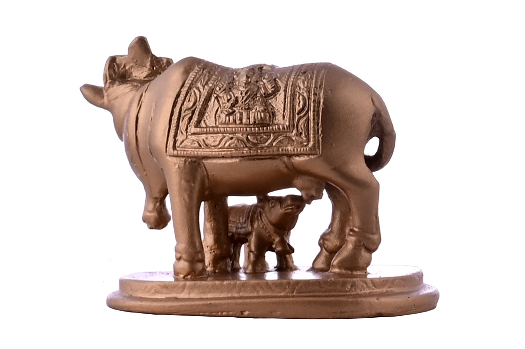 Holy Kamdhenu Cow and Calf Idol - Vastu for Prosperity and Abundance